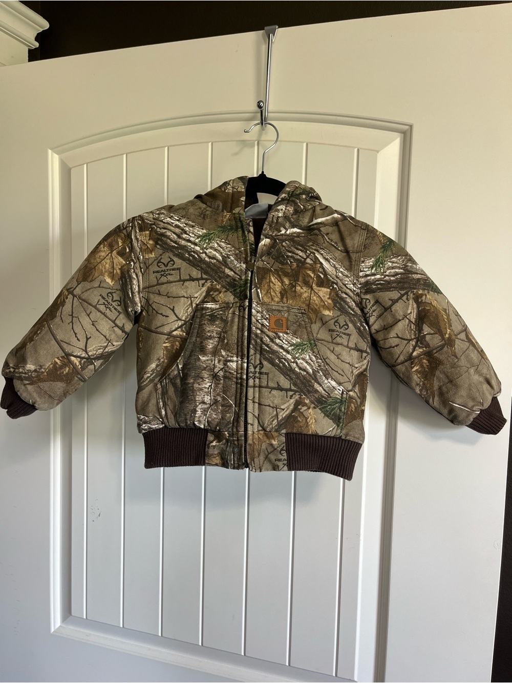 Carhartt Realtree Camo Canvas Full Zip Jacket Hooded Quilt Lined Baby Toddler 2T